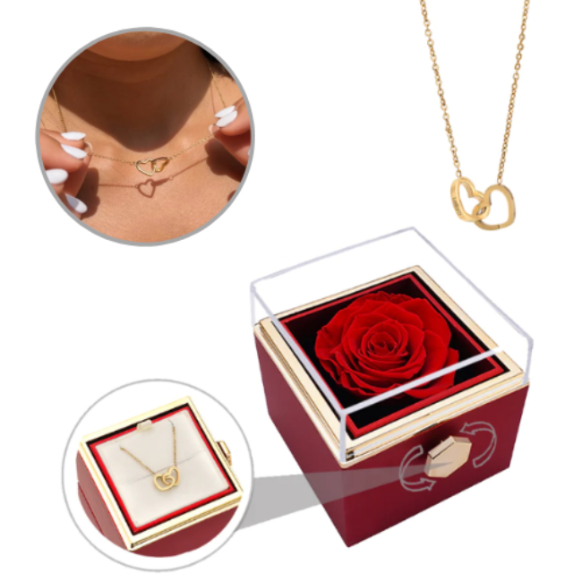 Eternal Rose Box - W/ Engraved Necklace