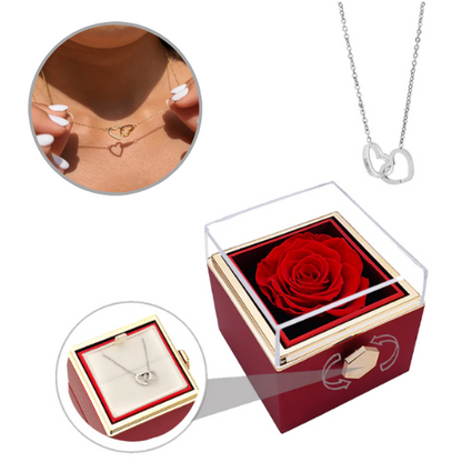 Eeuwige Rose Box - W/gegraveerde ketting